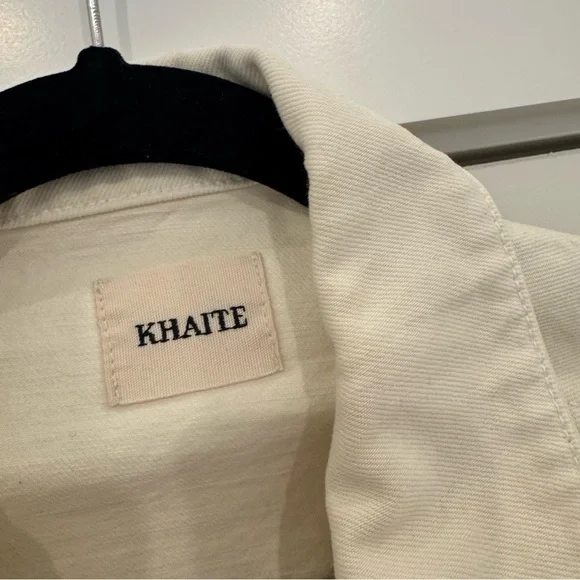KHAITE Ivory Grizzo Oversized Denim Jacket, S - Picture 7 of 7